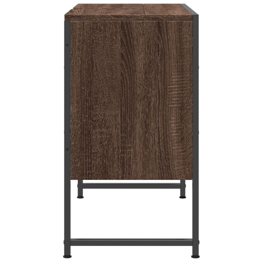 Mueble lavabo de baño de roble marrón de madera de ingeniería - 7
