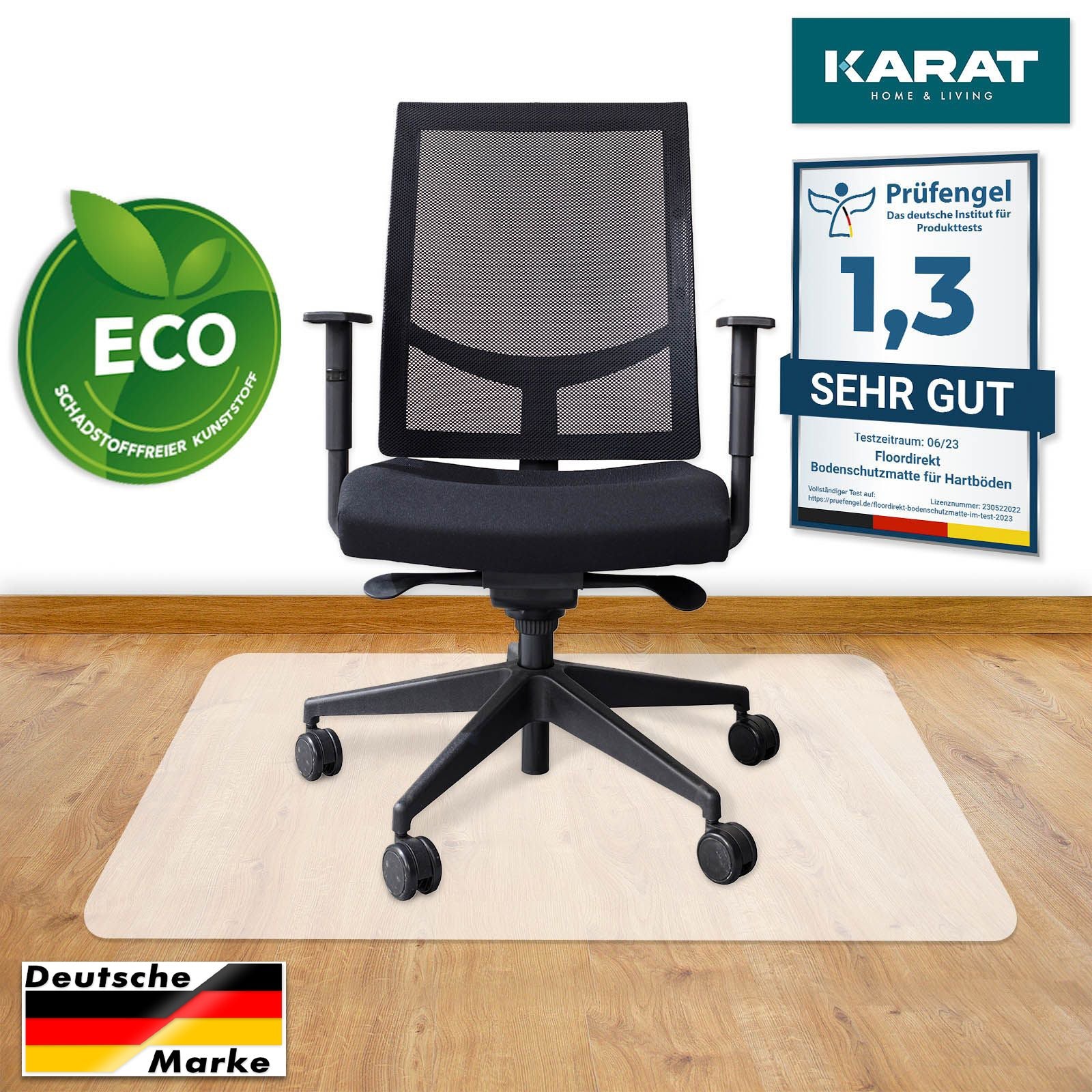 Tapis De Chaise De Bureau Antidérapant 70x100 Cm - Protection Sol, Silencieux, Pour Parquet Et Carrelage