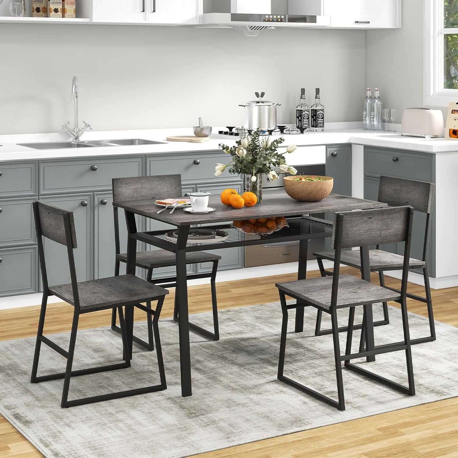 Sedie Parson Mogano Set Tavolo Da Pranzo Rotondo Con 2 Sedie - Mogano E Pelle Marrone, 3 Pezzi Arredamento Stile Classico - Foto 10