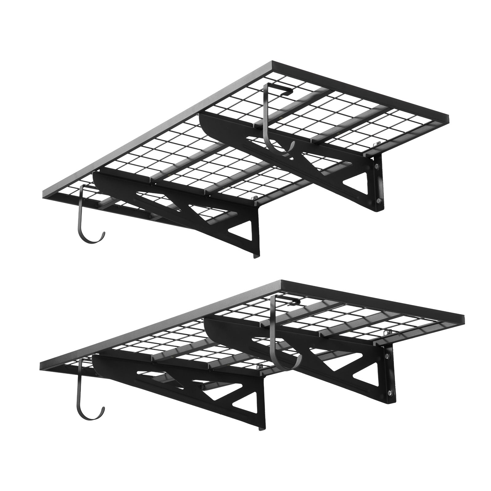 Perete VEVOR de depozitare pentru garaj 2 niveluri, perete de depozitare pentru garaj 122x62x21 cm, din oțel, cu cleme