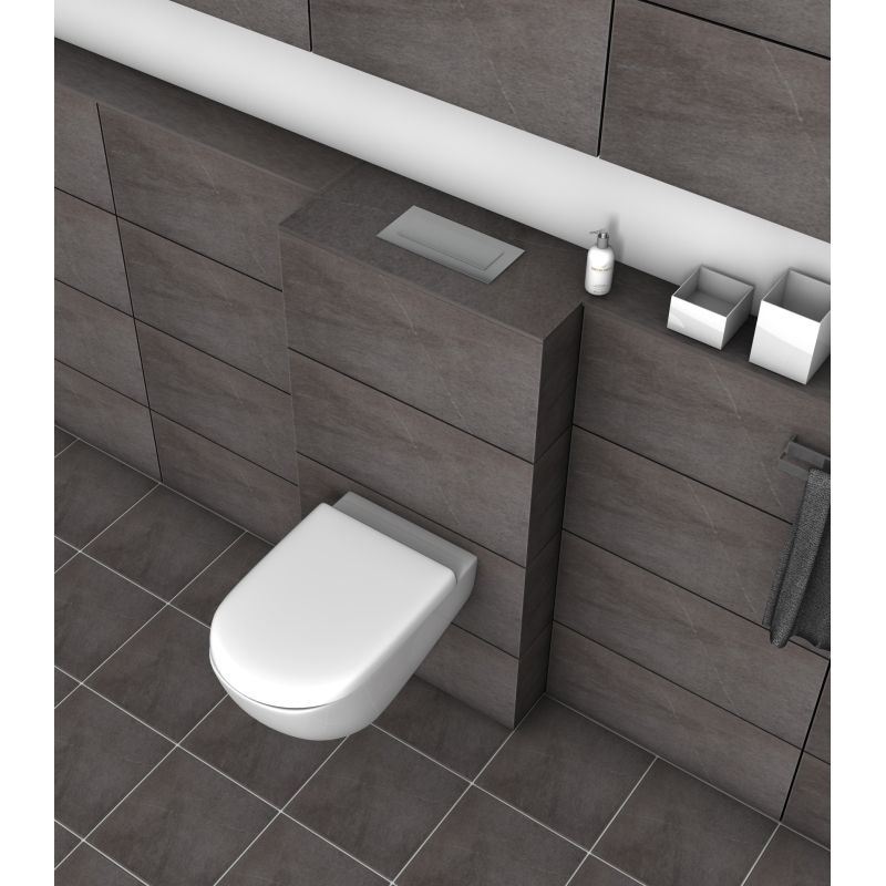 Grohe Pack WC bâti autoportant + WC sans bride SAT + Abattant softclose + Plaque chrome mat + Set habillage - 5