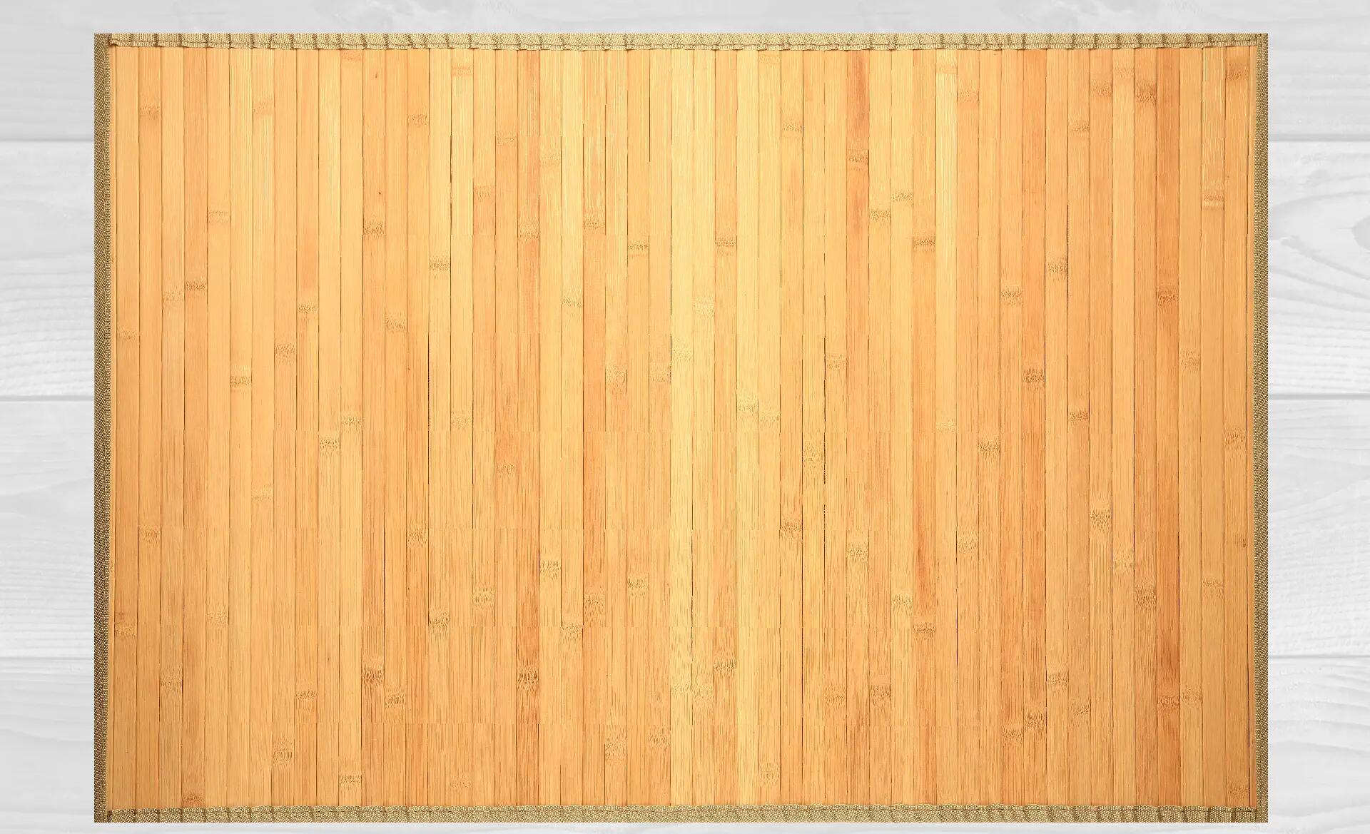 Dywan bambusowy tkany na płasko z antypoślizgową podstawą Dubai gładki naturalny 80x150cm