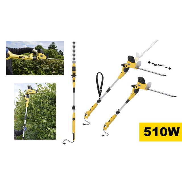 Tagliasiepi/Tagliasiepe elettrico 56cm 510W telescopico con testa snodabile Elem Gardeo - GTHE510SP