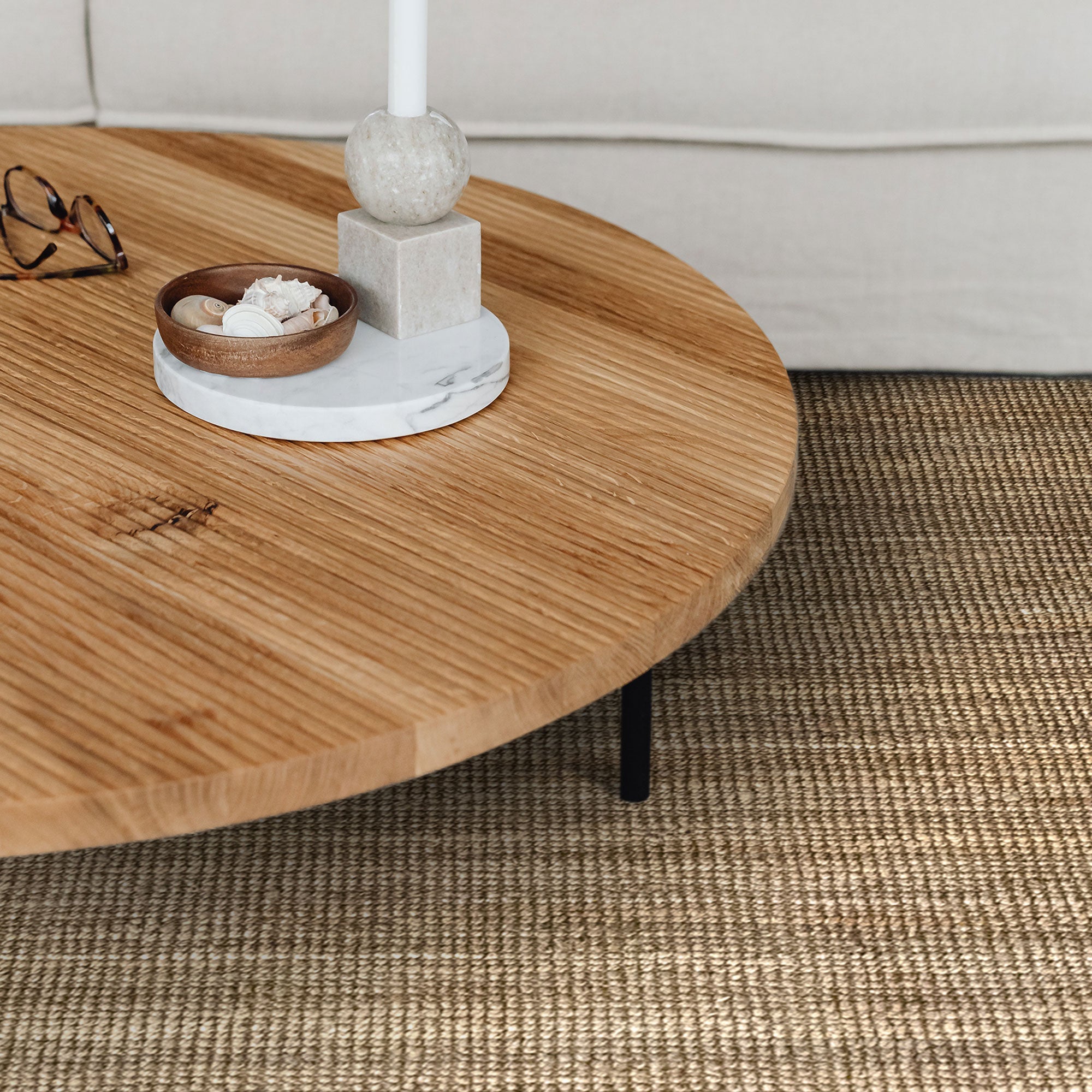 Hamid - Tapis en jute bouclé naturel 170x120 cm - Tapis naturel pour salon, chambre et salle familiale - 2