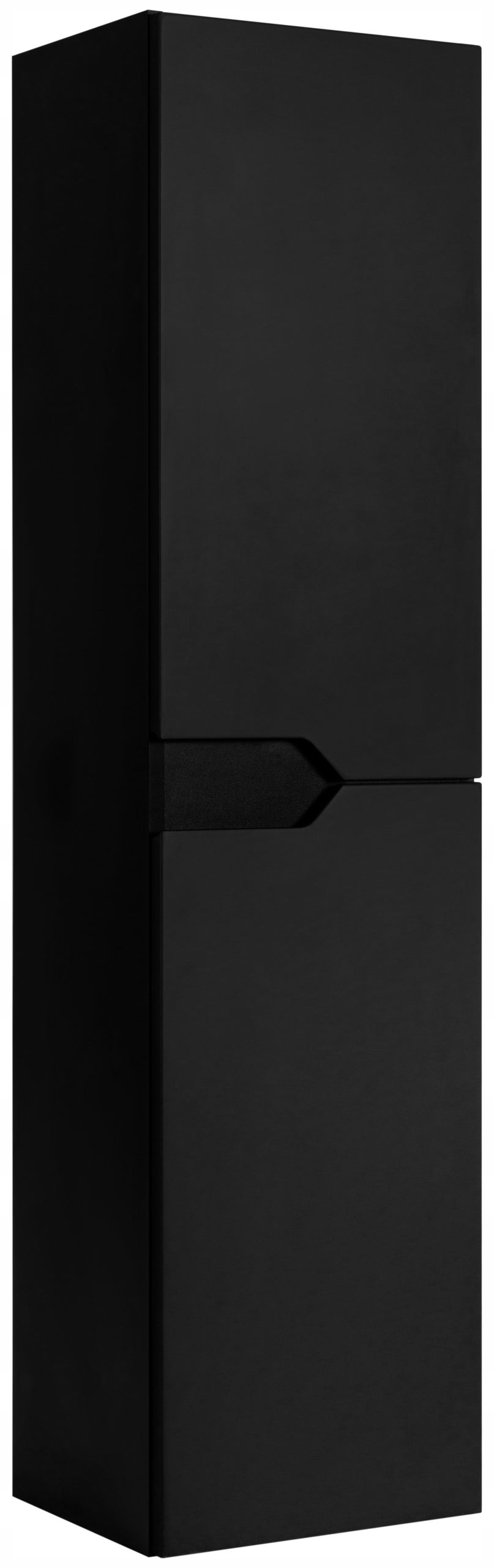 Słupek łazienkowy MODERN 35x136 cm czarny MDF frezowane uchwyty