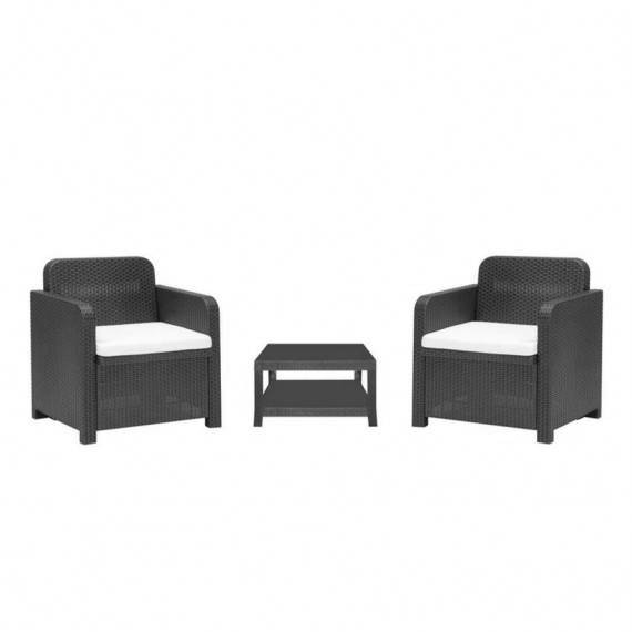 Set Giardino Outsunny - 4 Poltrone, 1 Pouf, Tavolino Vetro, Cuscini, Rattan PE - Foto 13