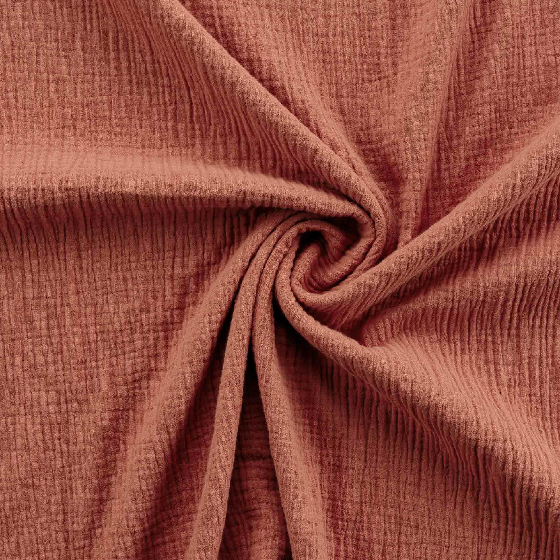 Parure de lit 260 x 240 cm Sienna Terracotta + 2 taies 63x63 cm – Double face gaze de coton & coton 57 fils - 4