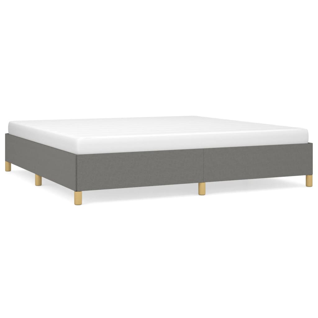 Cadre de lit sans matelas gris foncé 200 x 200 cm tissu - 2