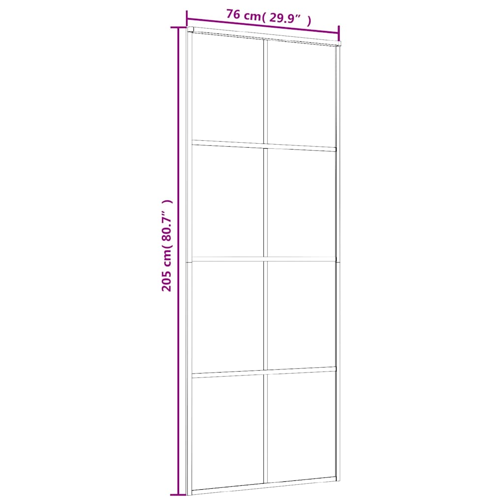 Porta Scorrevole in Vetro ESG e Alluminio 76x205 cm Bianca vidaXL - 3