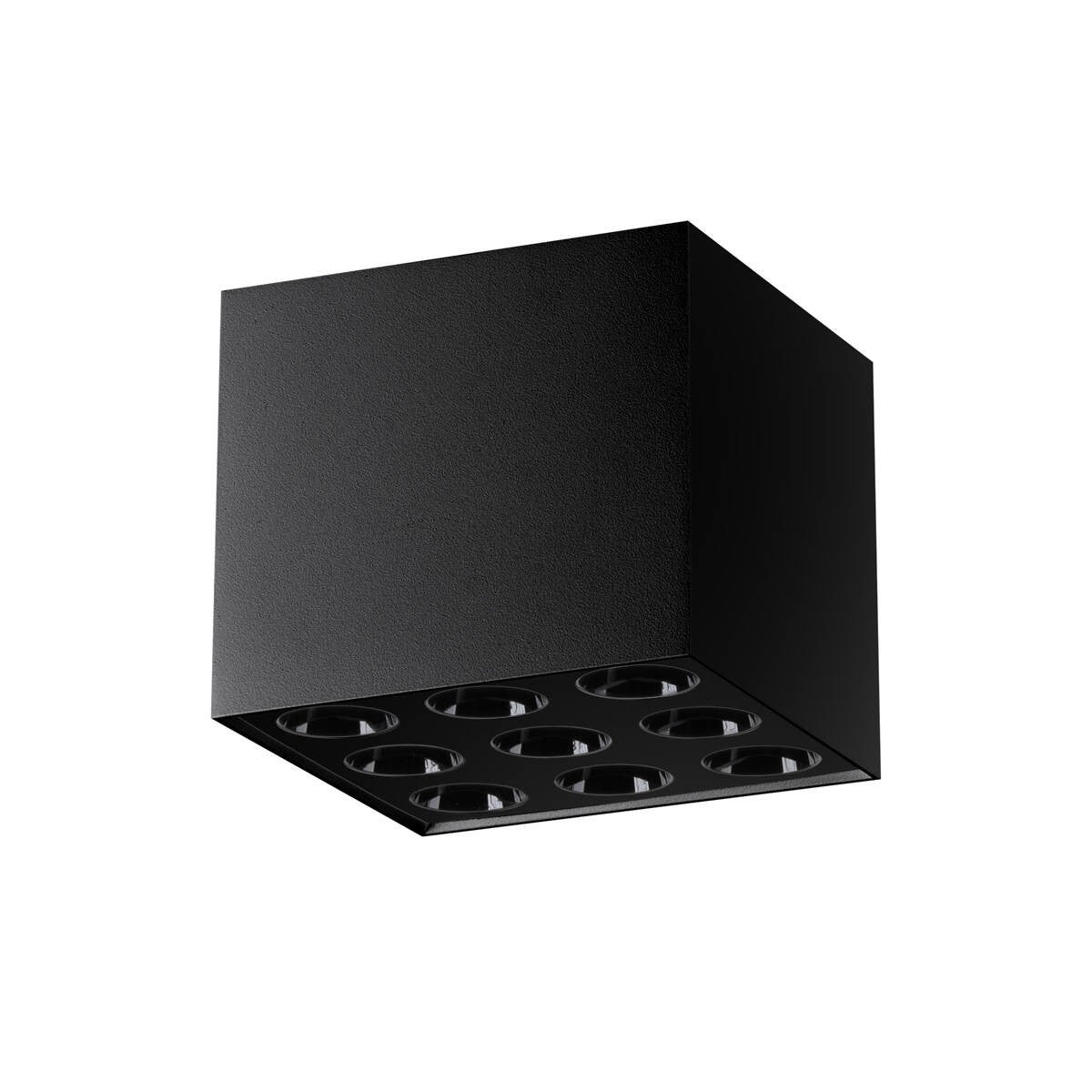 Reflektor sufitowy spot natynkowy kwadratowy Ozzy czarny LED 16W 4000K 1859lm wym: 8,3 x 9,5 x 9,5 cm aluminium Sollux Lighting