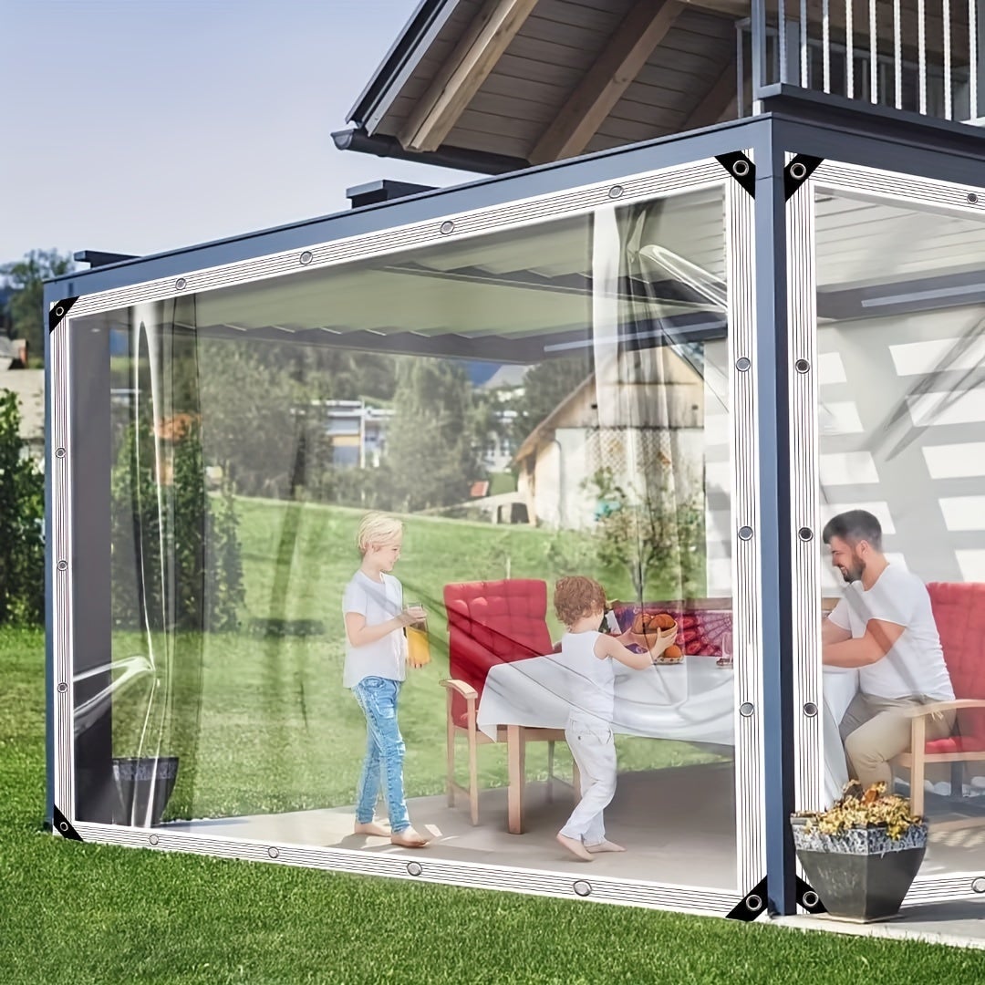 Bâche transparente imperméable polyvalente de 2*3m avec œillets-installation facile,couverture transparente imperméable à la pluie pour jardin,porche - 9