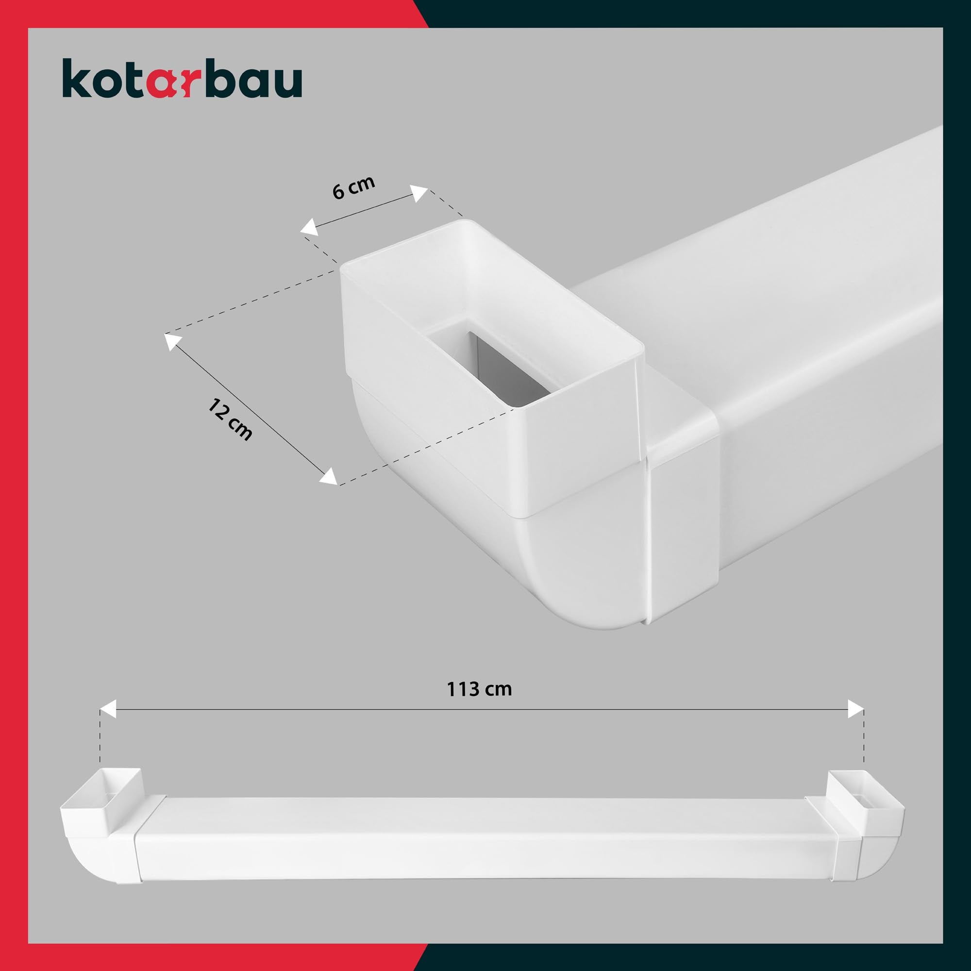 Canal de câbles encastré pour TV 120 x 60 mm L: 113 cm - Plastique passage de câbles invisible - Goulotte Passe Cable - KOTARBAU - 2