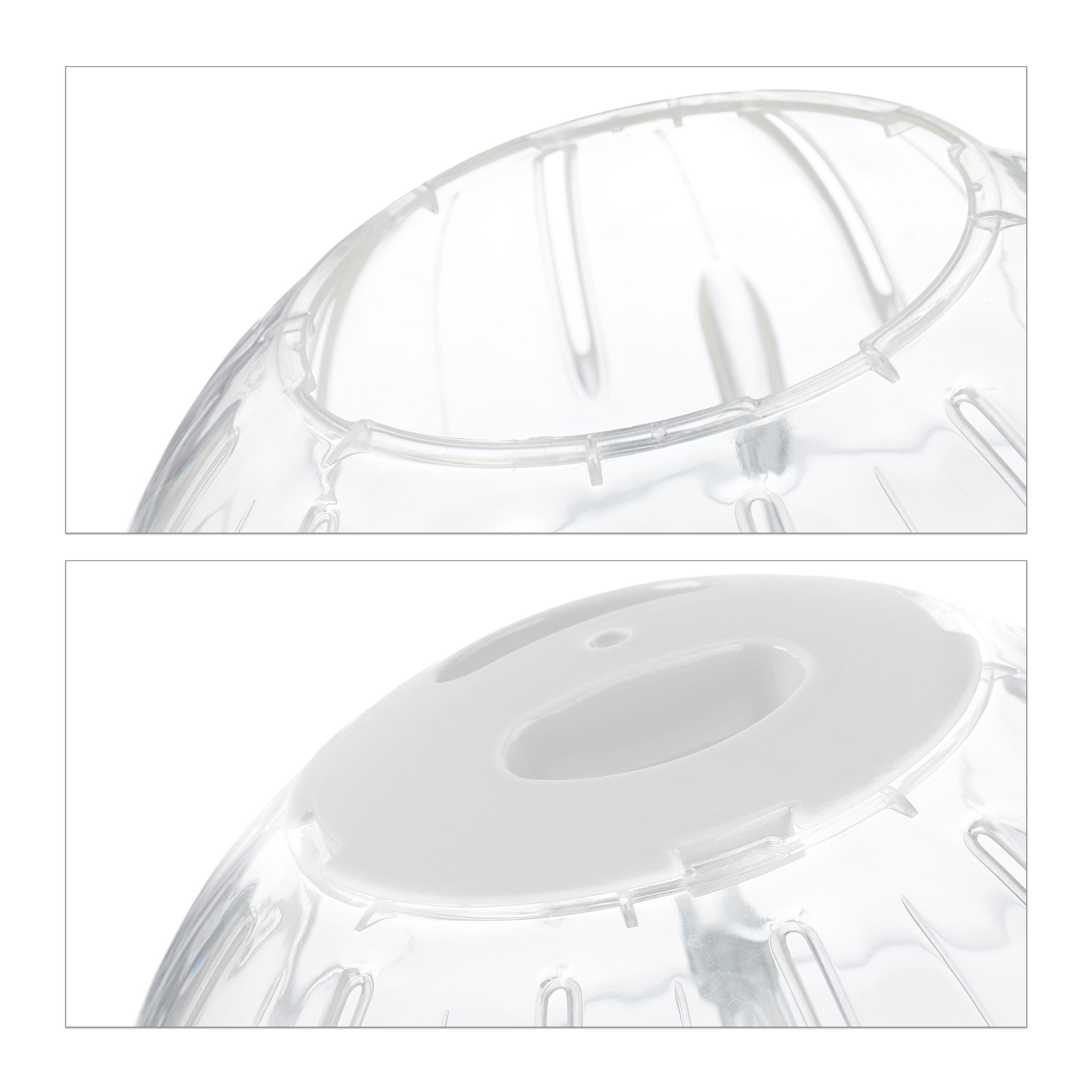 Palla per Criceti, Sfera da Ø 18,5 cm, Giocattolo per Topi, in Plastica, Hamster Ball, Trasparente Bianco, Relaxdays - 6