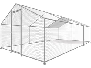 Enclos à poules 18 m² parc grillagé 6 x 3 x 2 M acier galvanisé