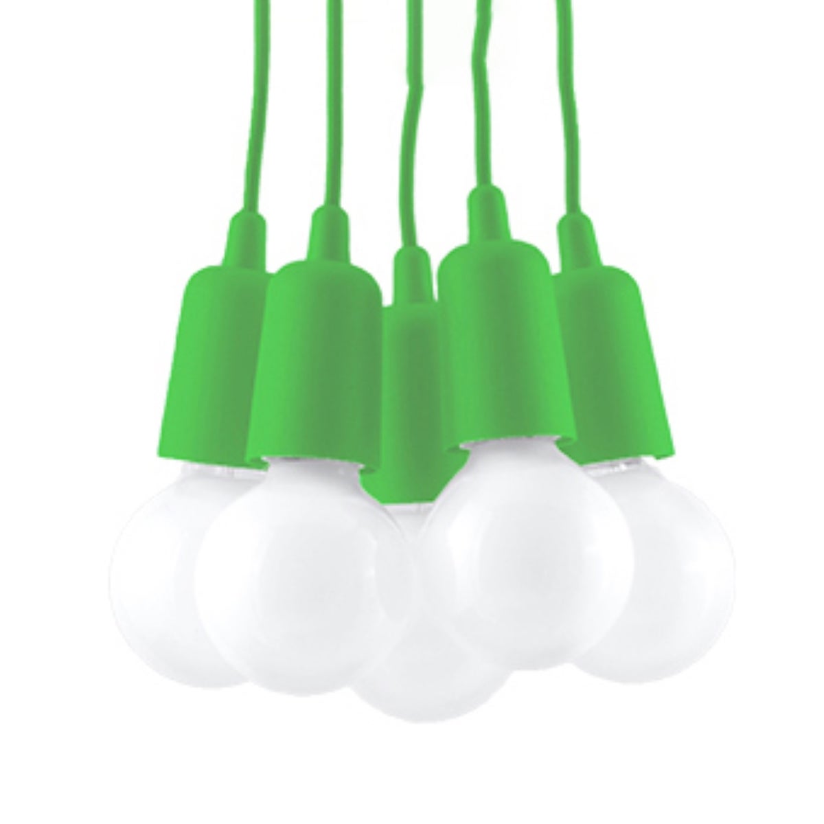 Lampa wisząca Diego zielona 5xE27x60W wym: 100 x 10 x 10 cm tworzywo sztuczne Sollux Lighting