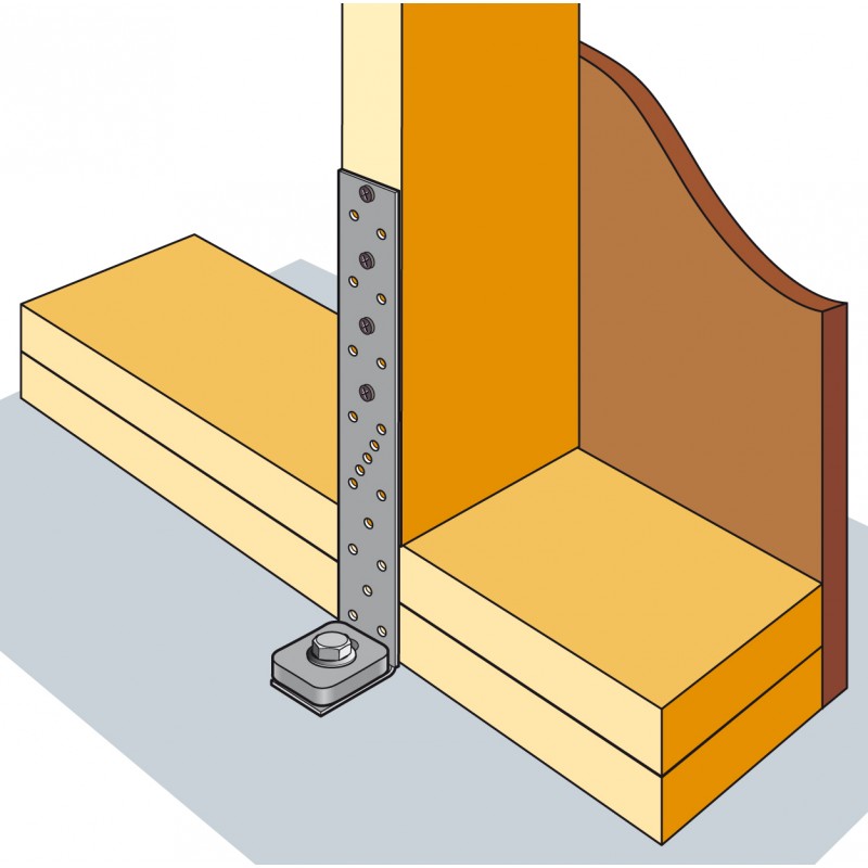 Ancrage pour montant d'ossature + 1 rondelle dimensions au choix-40-290-50-2 mm 1 A l'unité - 4