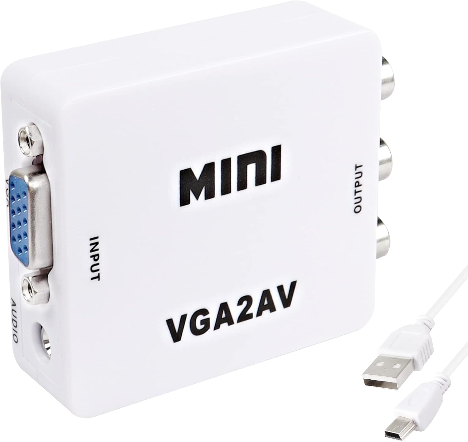 Konwerter VGA na AV RCA Composite Adapter z kablem zasilającym USB HD 1080p Audio Video Konwerter PC na dekoder TV