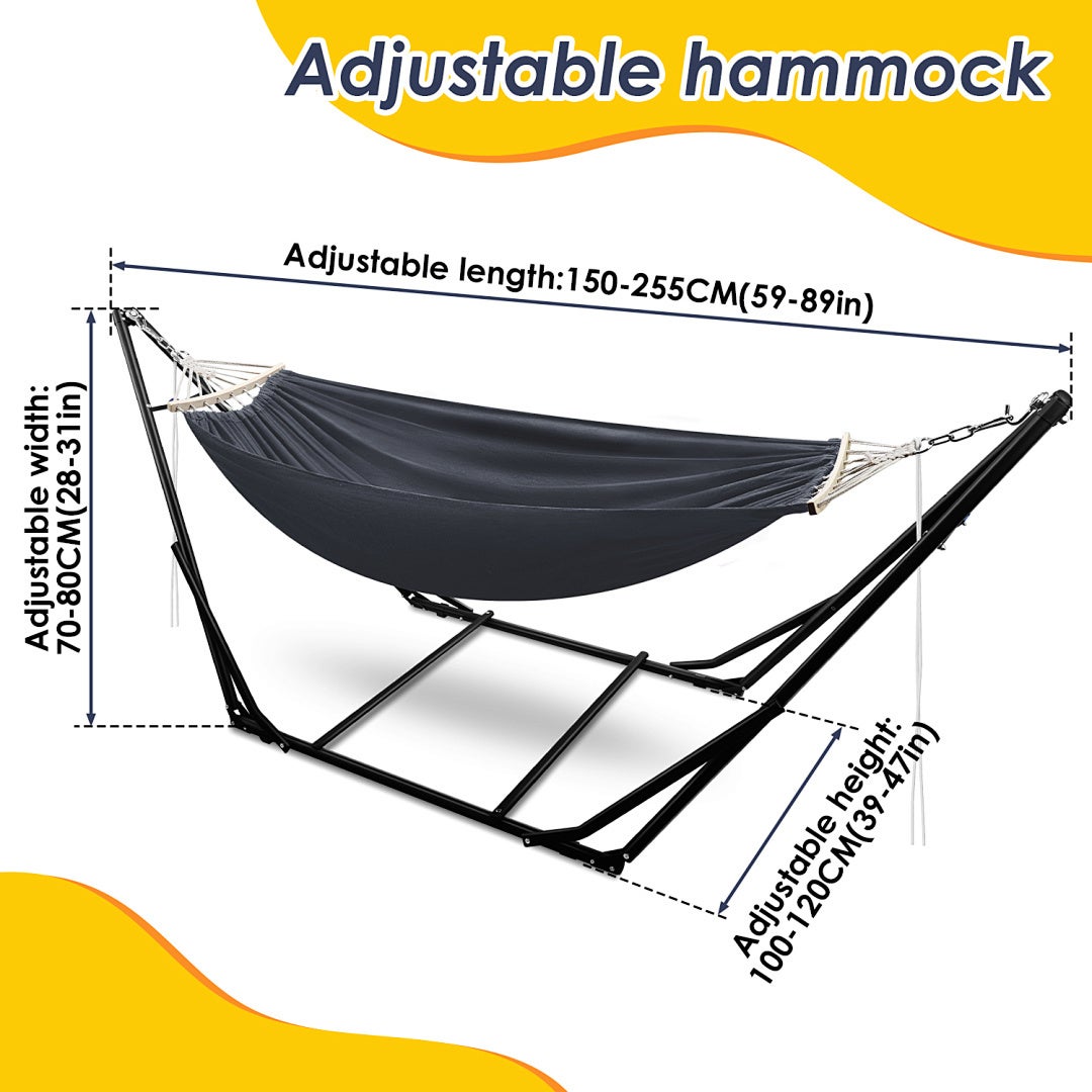 Hamac avec structure pliable – Charge maximale 150 kg – Idéal pour les loisirs le jardin et la terrasse - 2