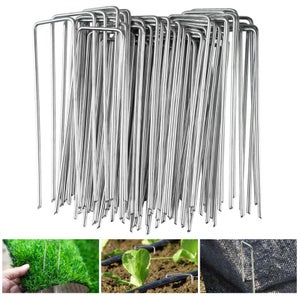 Piquets De Fixation Acier Galvanisé Lot De 50 - Sardines Jardin Toile Anti-Mauvaises Herbes
