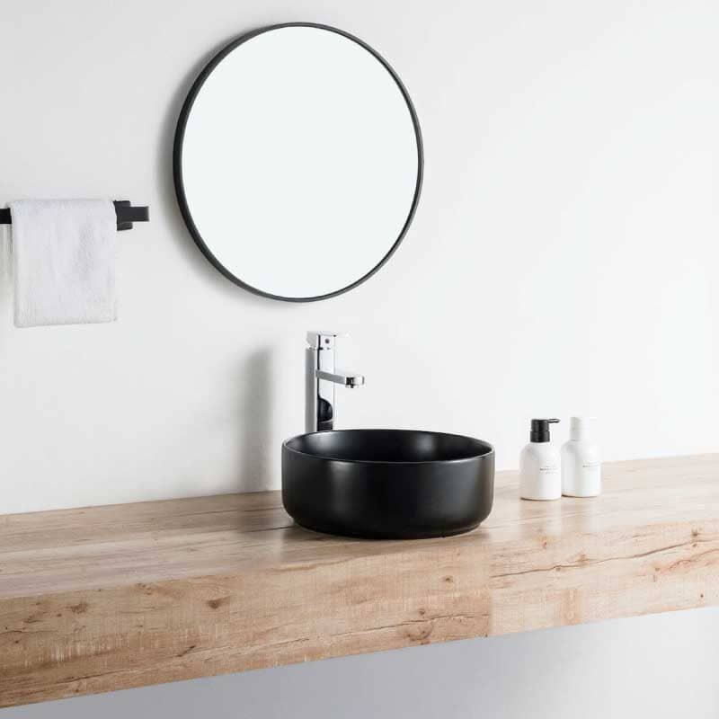 Vasque à poser ronde en céramique MENDOZA 6 coloris Ø36 cm Noir mat - 4