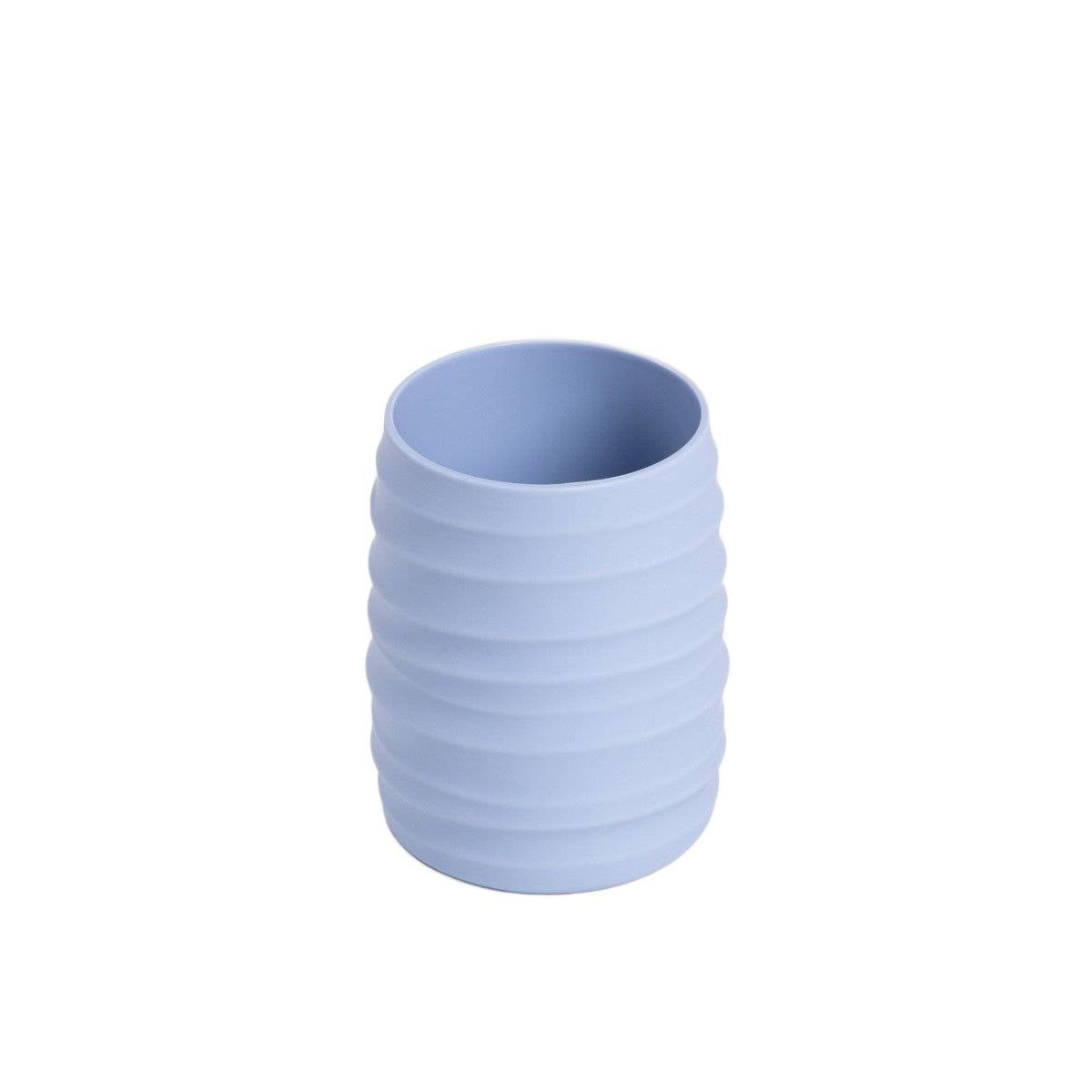 Kubek łazienkowy TORUS z tłoczeniem niebieski 8,2x8,2x11 cm HOMLA