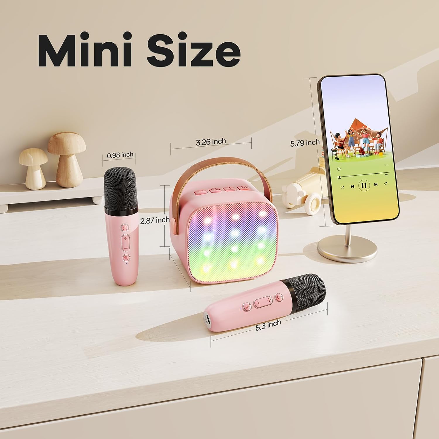 Mini Macchina Per Karaoke Per Bambini E Adulti, Con 2 - 6