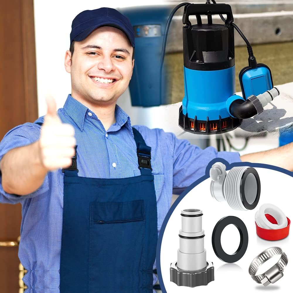 4 pièces, adaptateur de piscine Intex type A et B, adaptateur de tuyau de pompe, raccord de tuyau de piscine de 32 mm et 38 mm de diamètre - 7