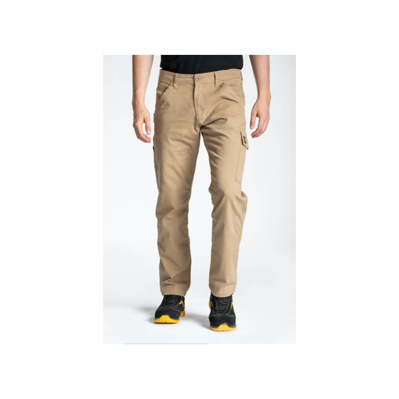 Pantalon de travail RICA LEWIS - Homme - Taille 48 - Multi poches - Coupe charpentier - Stretch - Beige - CARP - 4