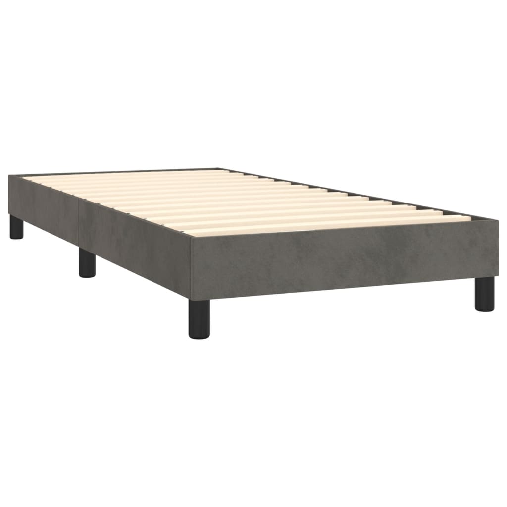 Lit simple | Lit Adulte | Sommier à lattes de lit Gris foncé 100x200 cm Velours760485 - 4