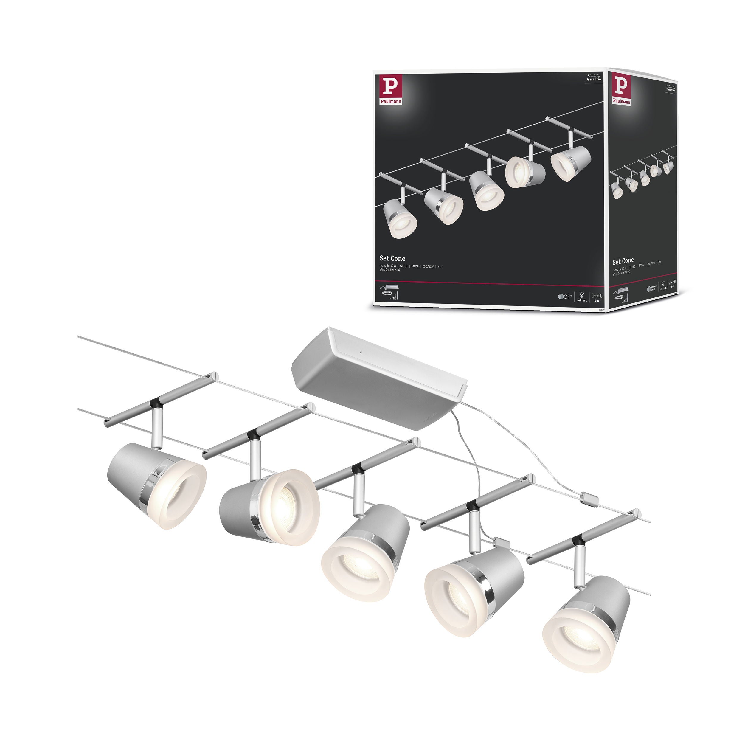 Kit De Câbles D'éclairage Extensible Paulmann CorDuo – Blanc Mat, Sans Ampoules, Pour Plafond Ou Mur - 9
