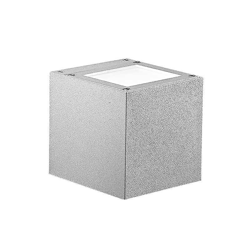 Aplicație LED argintiu 9W dublă emisie pătrat IP65 3000K Gri - iluminat exterior de design din aluminiu