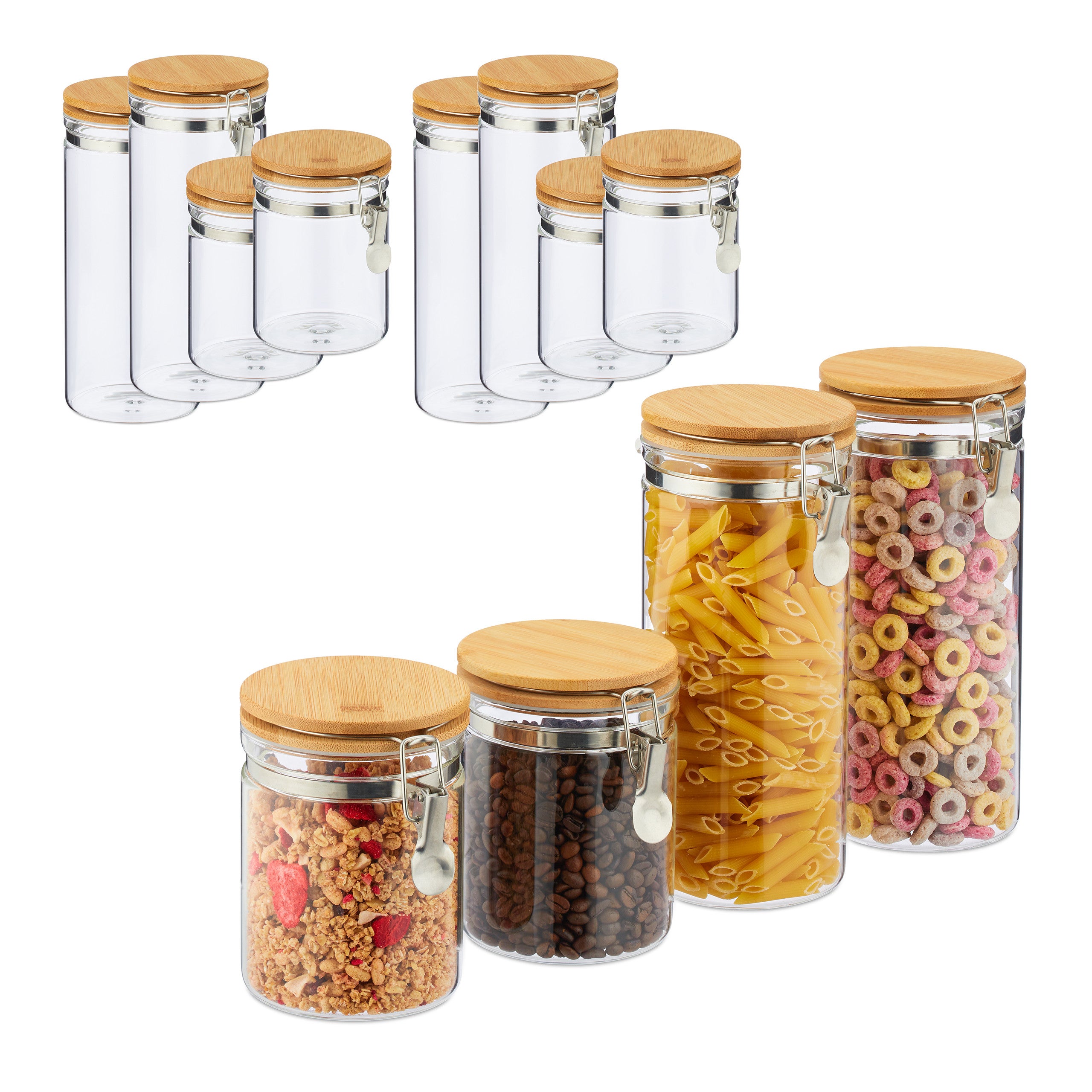 Set di contenori ermetici in plastica trasparente da 9 pezzi
