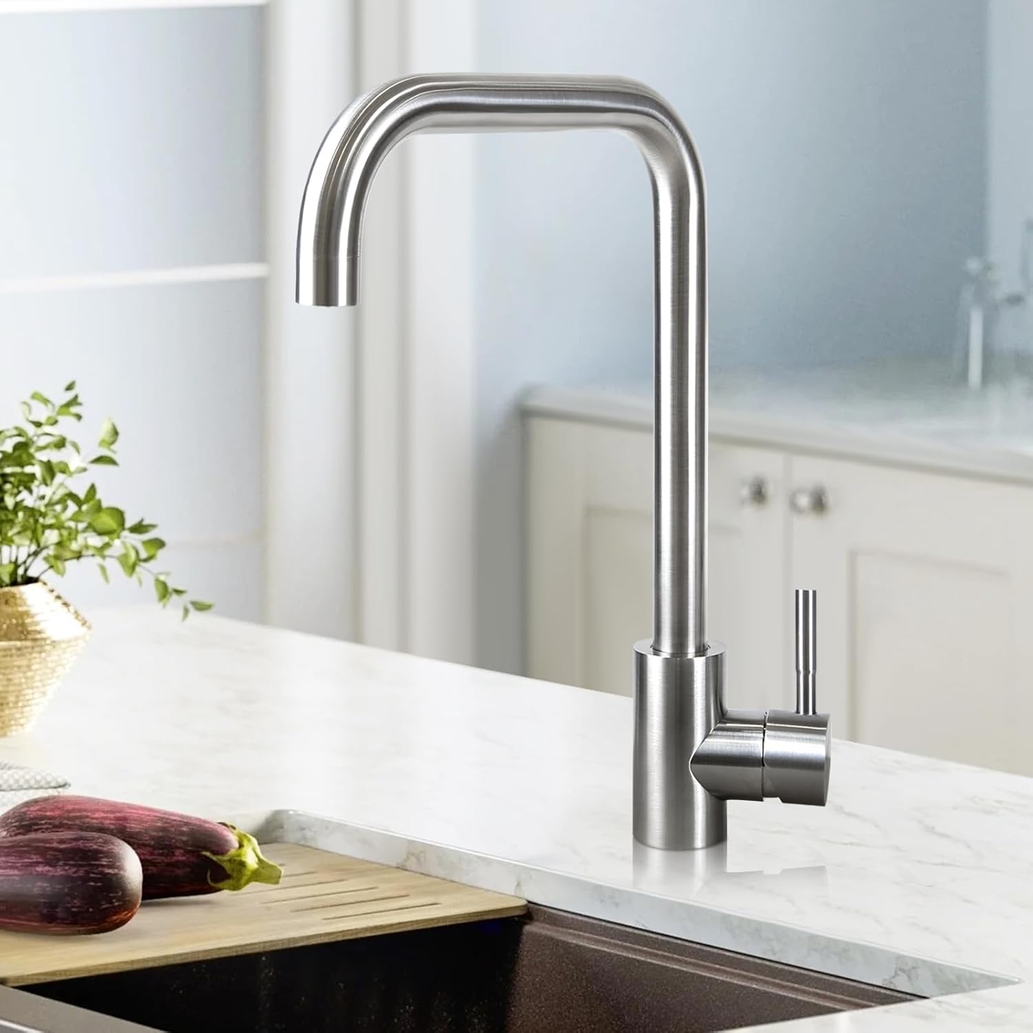 ZMH Bateria kuchenna z obrotową głowicą 360° i stalą nierdzewną