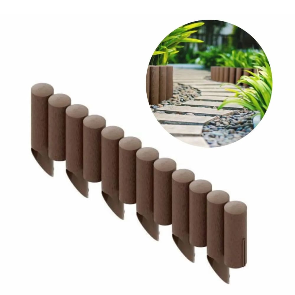 Bordo Per Prato In Plastica Effetto Pietra, Marrone, 5 Moduli Da 1 Metro (totale 5 Metri), Resistente Ai Raggi UV E Al Gelo, Per Aiuole E Giardino - 3