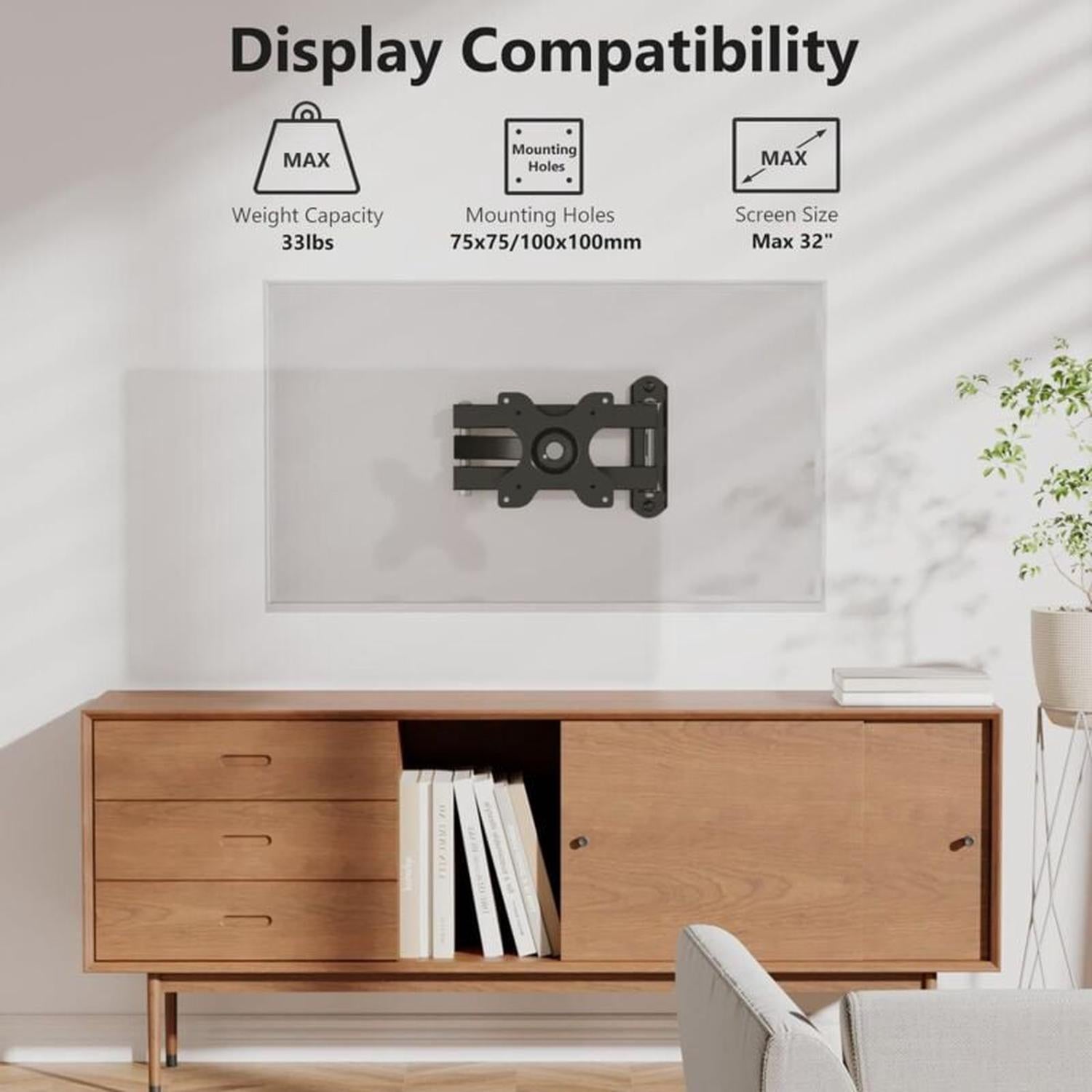 Supporto TV Fisso A Parete Duronic TVB777 Ultra Sottile, 33-60 Pollici, VESA 600x400, Portata 40kg