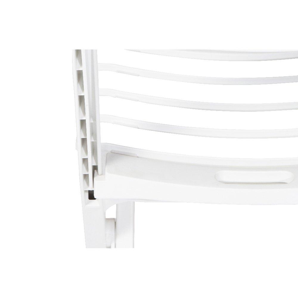 Chaise De Jardin Pliable En Plastique Blanc 41.5x40x79cm - 5