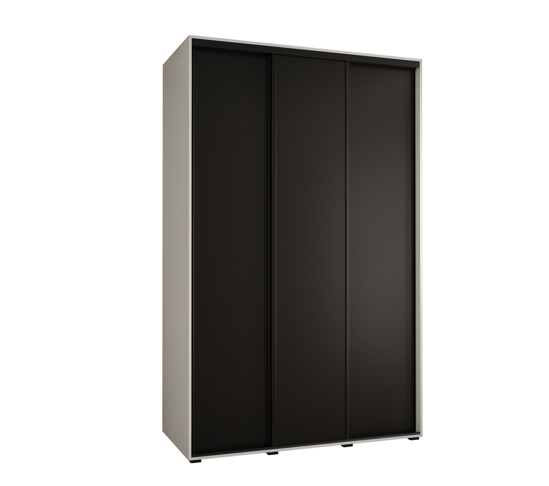 Szafa przesuwna wysoka Davos 1 160 x 45 x 235,2 cm biały + czarny + u. czarny - Abiks Meble