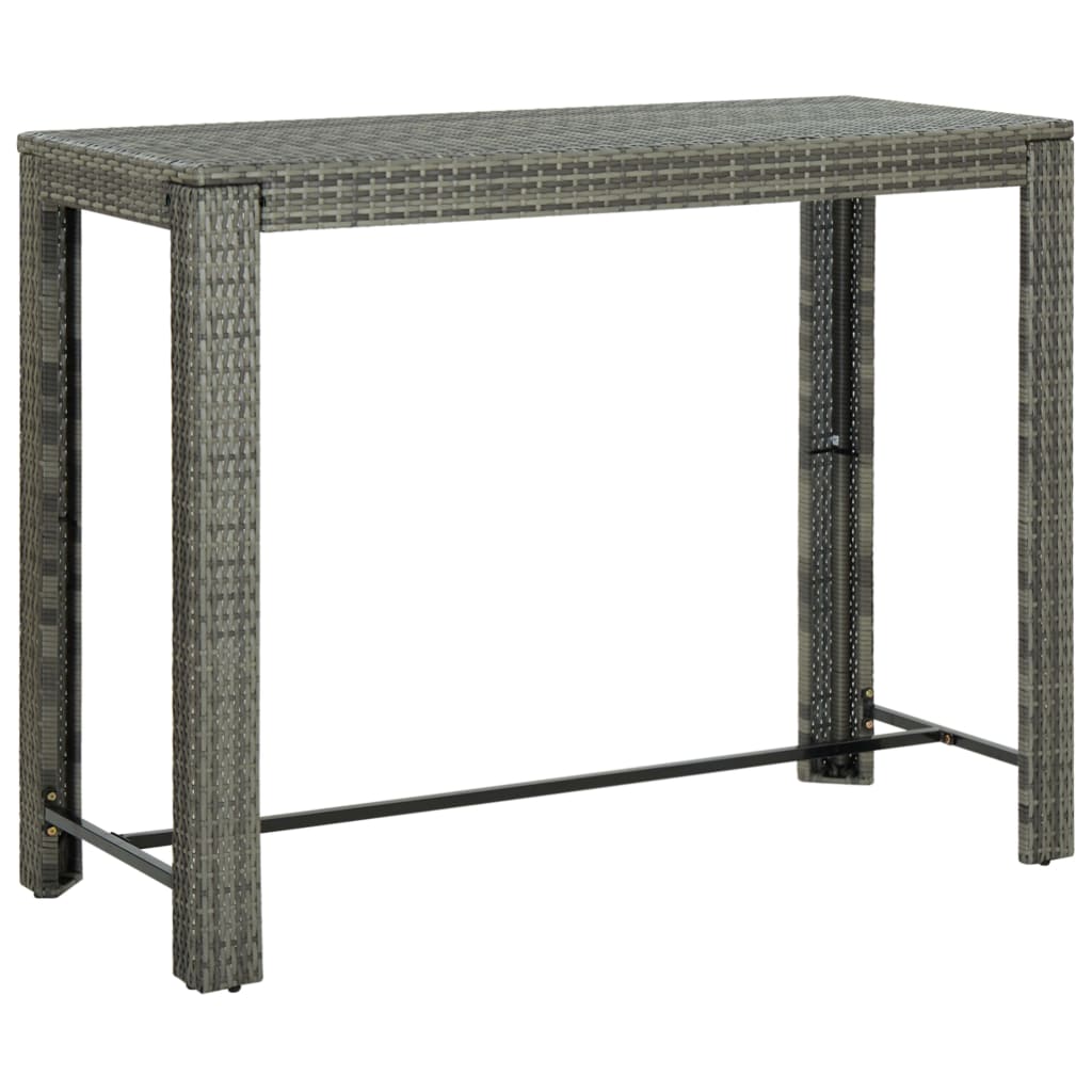 Maison Exclusive - Set da Bar da Giardino 7 pz con Cuscini in Polyrattan Grigio - 8