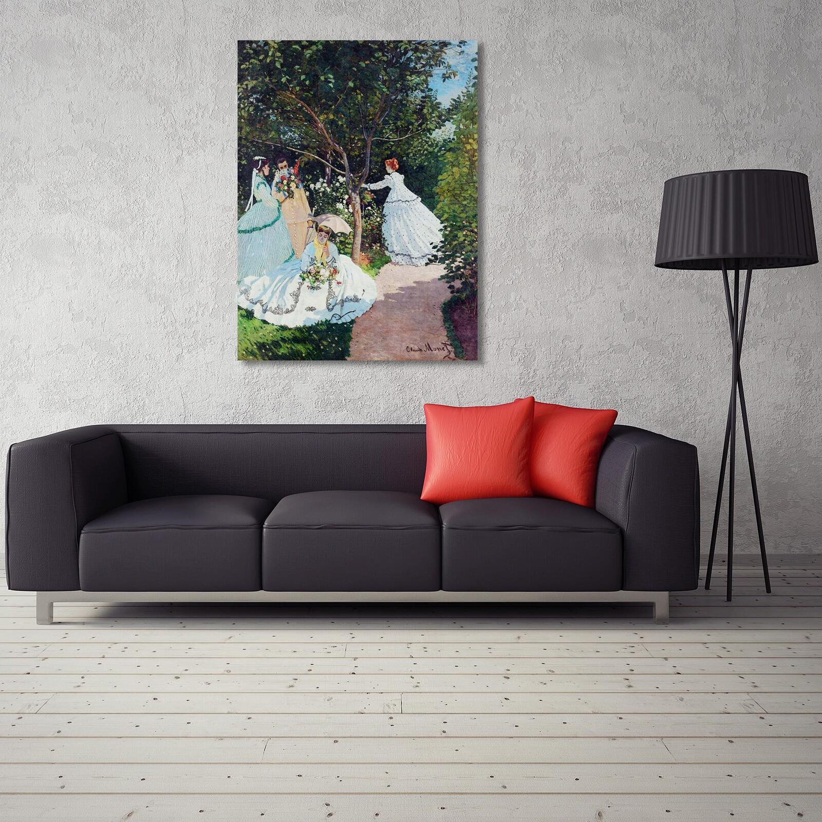 Tableau image de reproduction de c. Monet - femmes dans le jardin - 70 x 100 cm - 3