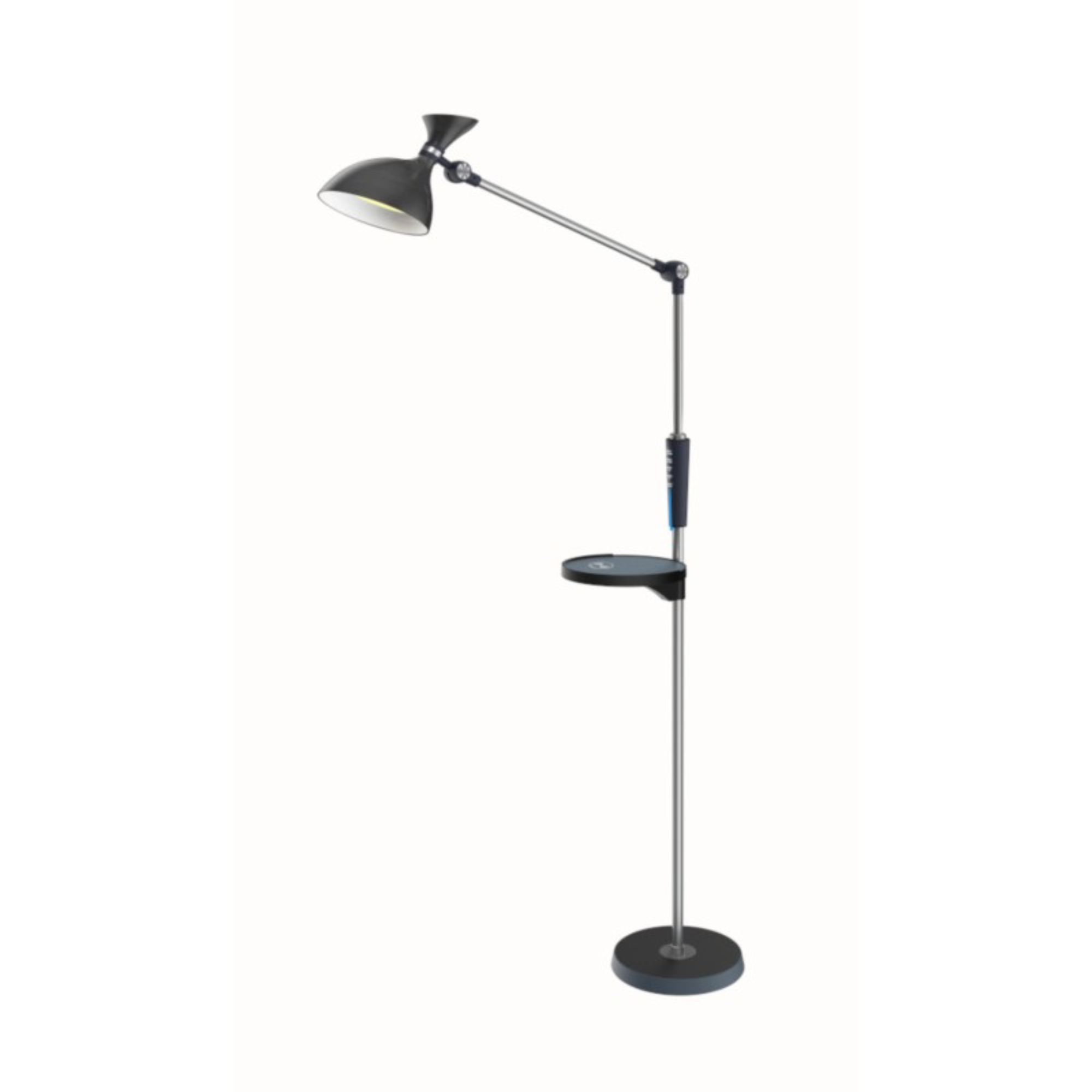 Lampa podłogowa LED 15W CCT 950 Lm dwustronnie ściemniana z bezprzewodowym ładowaniem kolor czarny