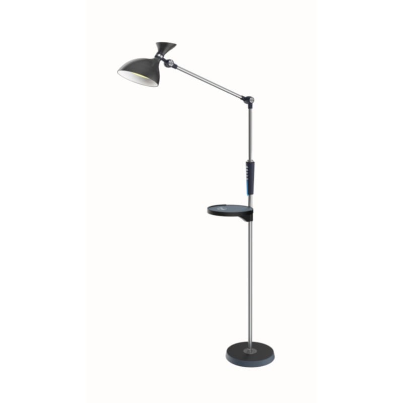 Lampa podłogowa LED 15W CCT 950 Lm dwustronnie ściemniana z bezprzewodowym ładowaniem kolor czarny