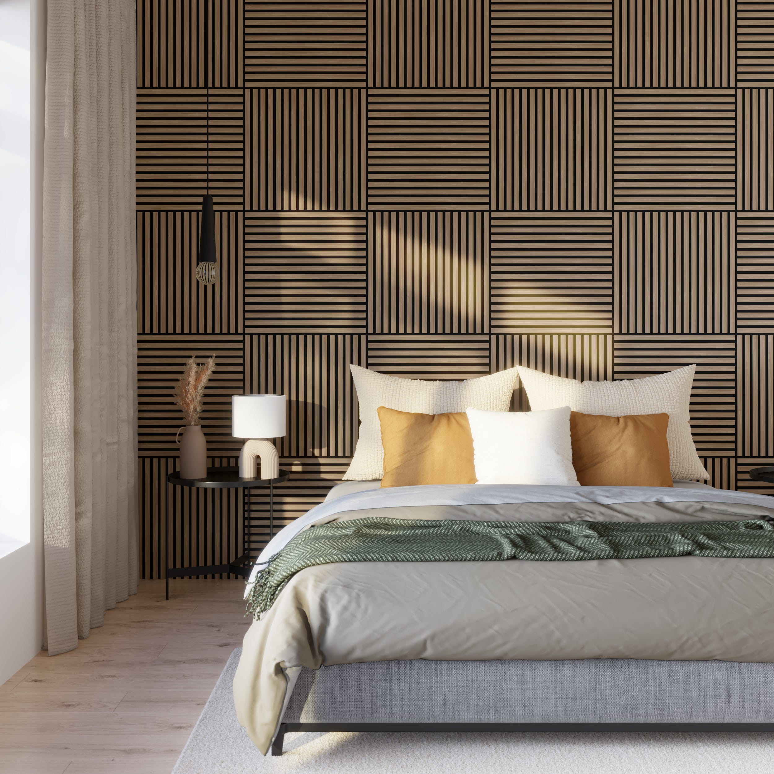 4 pannelli decorativi per pareti per pareti MDF rovere chiaro RAVIK - 60 x 60 cm - 1,44 m² - ARTENS - 2