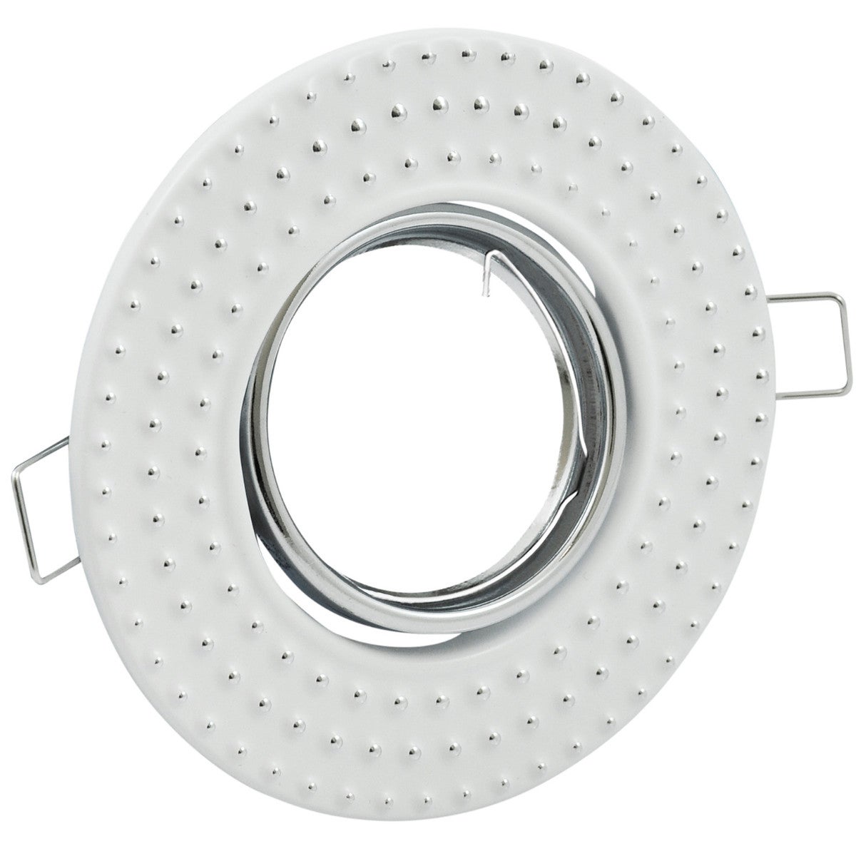 Oprawa sufitowa wpuszczana podtynkowa Fobos biało-srebrna 1xMR16x5W okrągła ruchoma IP20 wym: 2,6 x 10,5 x 10,5 cm metal Polux