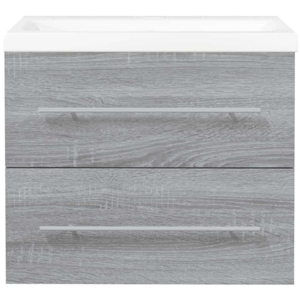 Meuble lavabo avec bassin intégré sonoma bois d'ingénierie gris 02_0006879 - 3