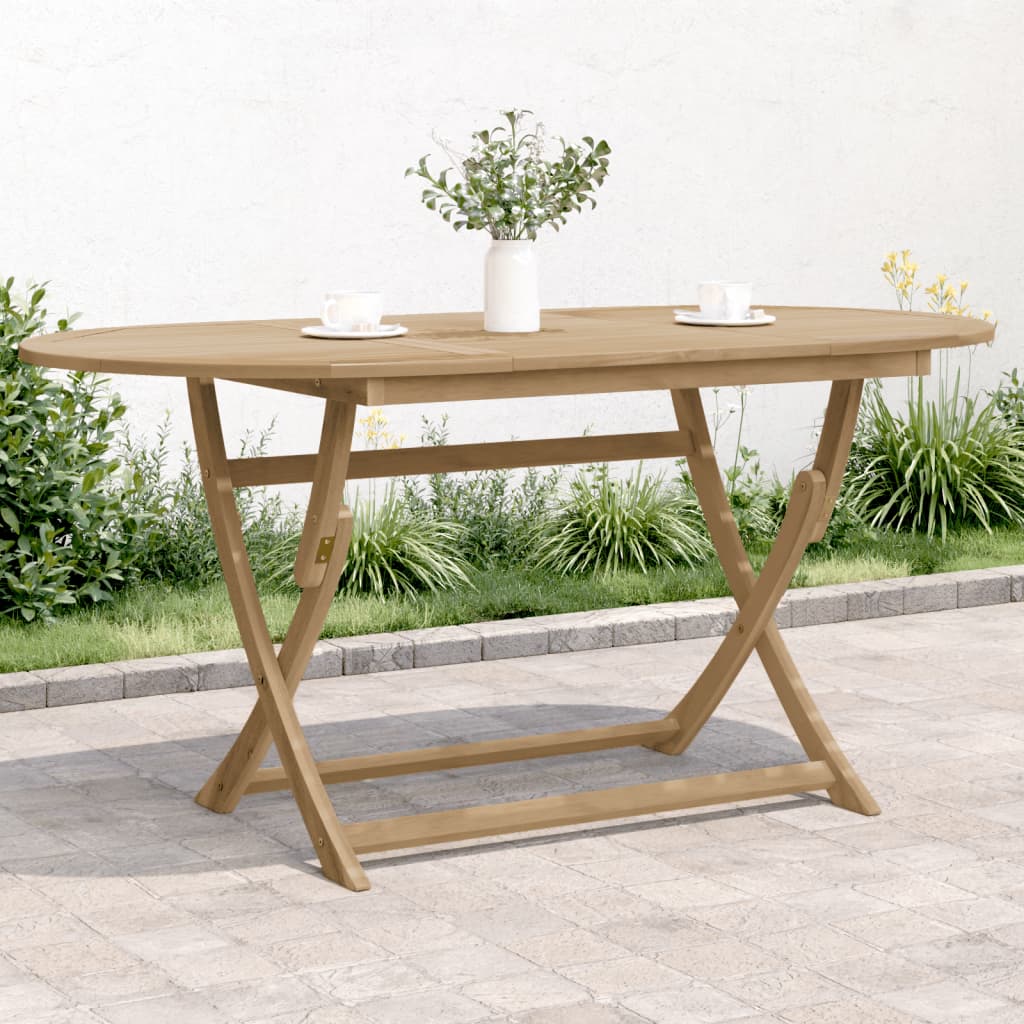 Table de jardin pliante en bois d'acacia massif 160x85x75 cm - 2
