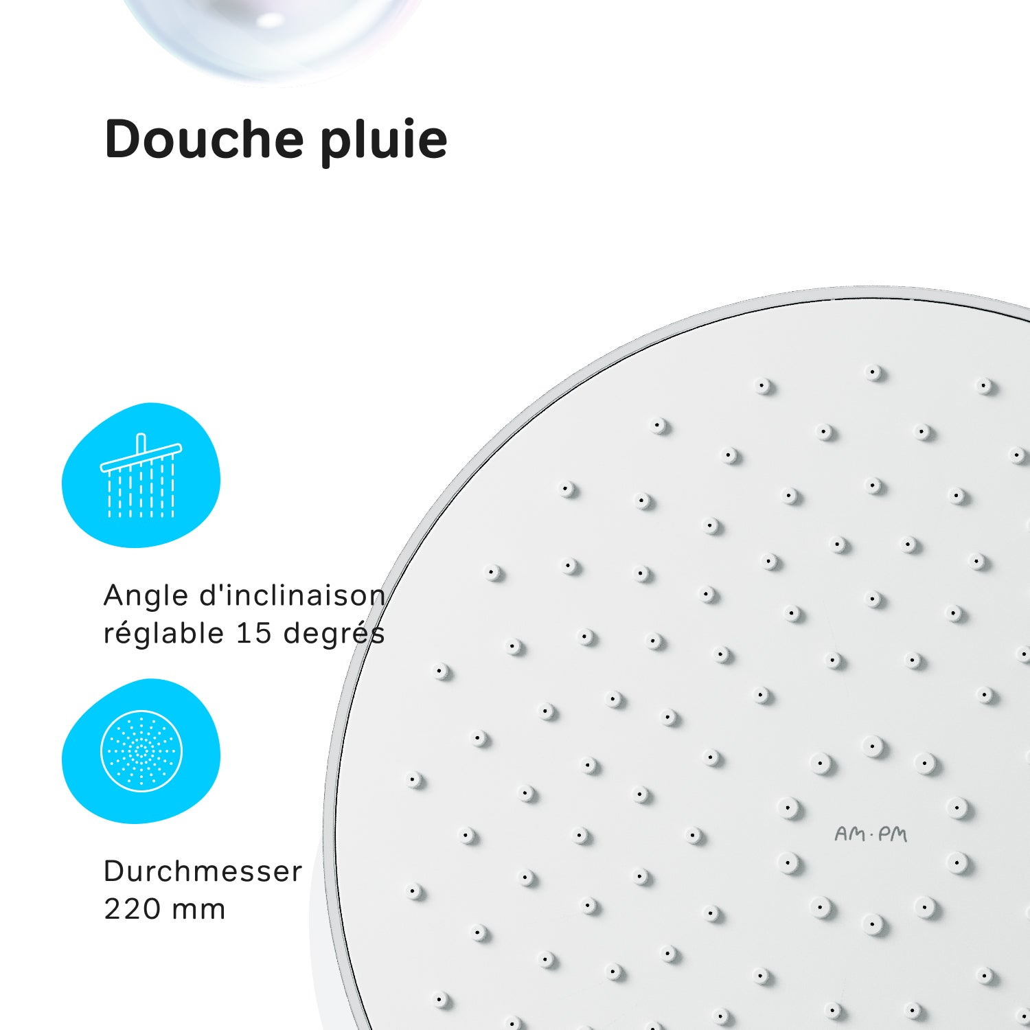Colonne de douche et bain baignoire thermostatique Système de douche avec mitigeur thermostatique Chrome, F07XA400 X-Joy AM.PM - 7
