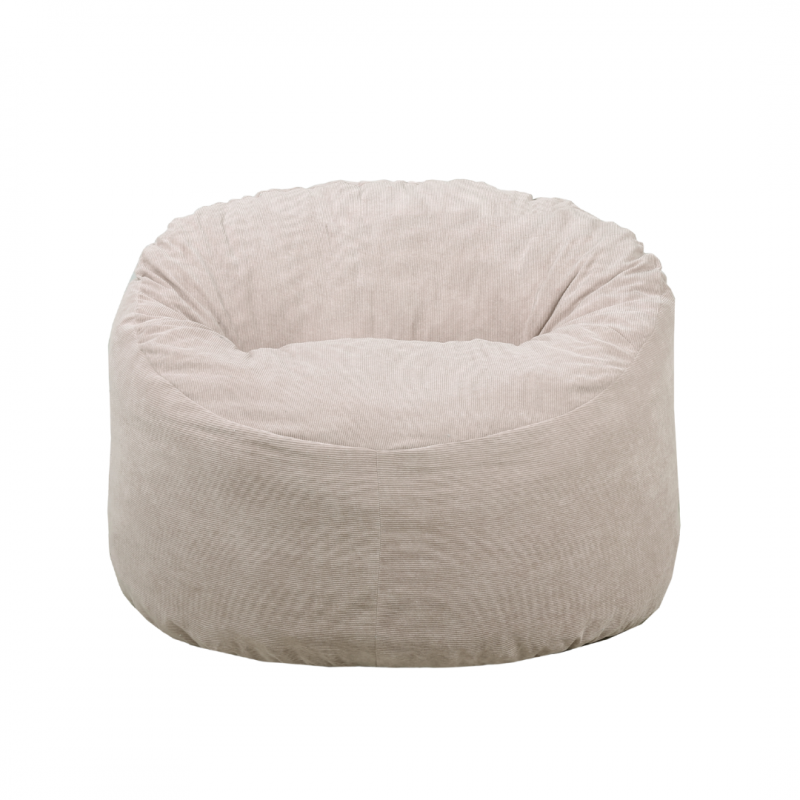 Pouf velours côtelé BANANAIR 100 cm beige - 6