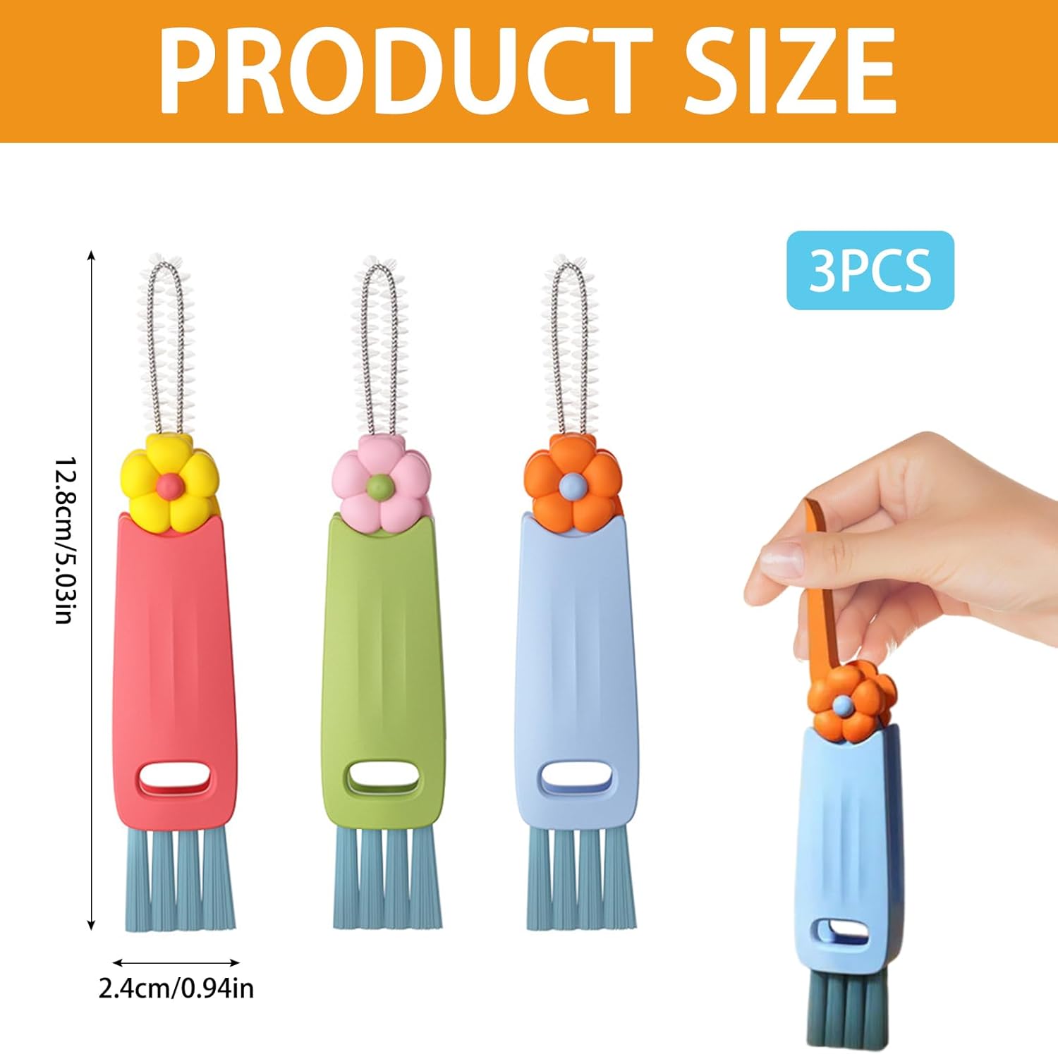 1 pezzo Spazzola multifunzionale 3-in-1 per la pulizia di tazze e
