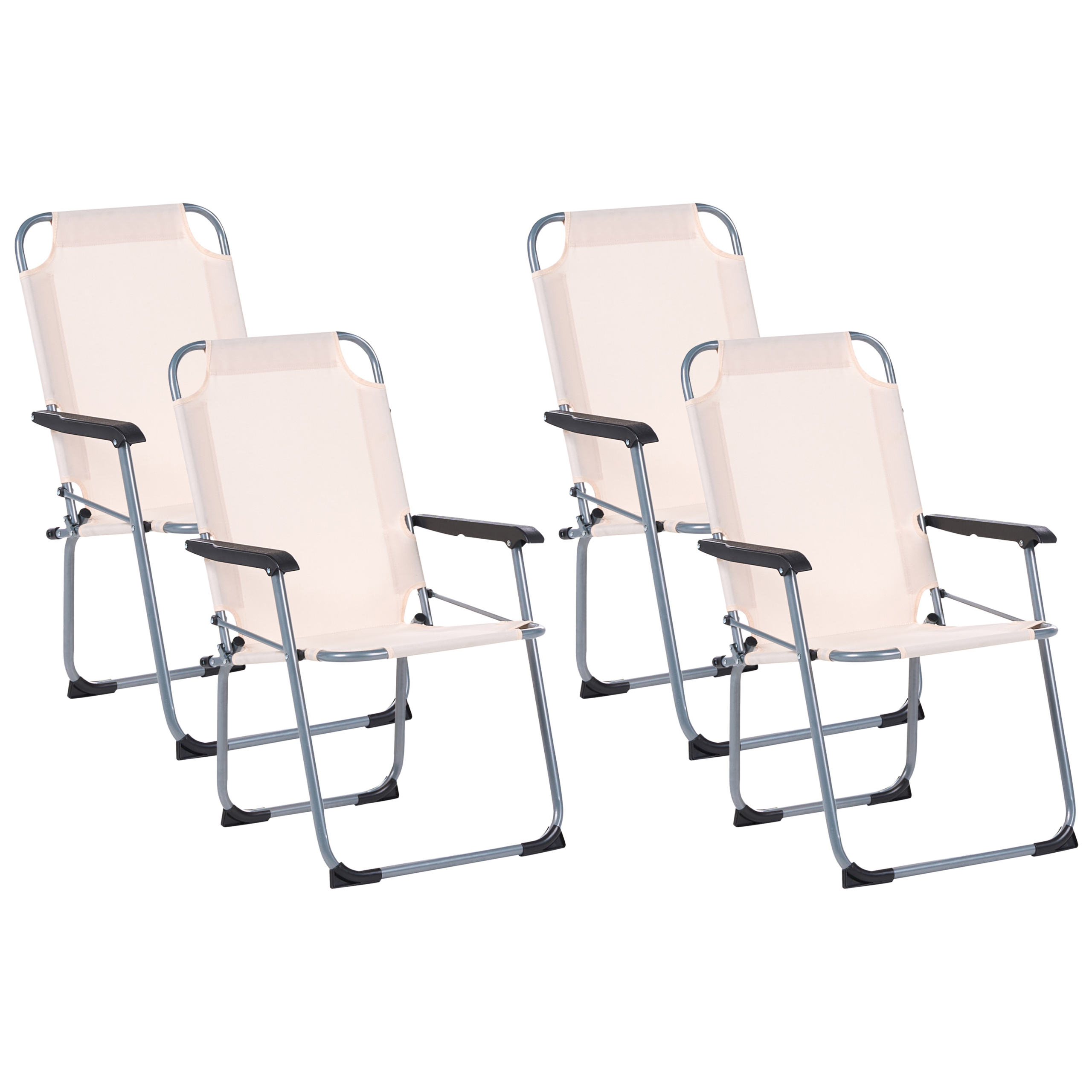 Set de 4 scaune de grădină GALATSI Pliabil Metal Bej 4buc