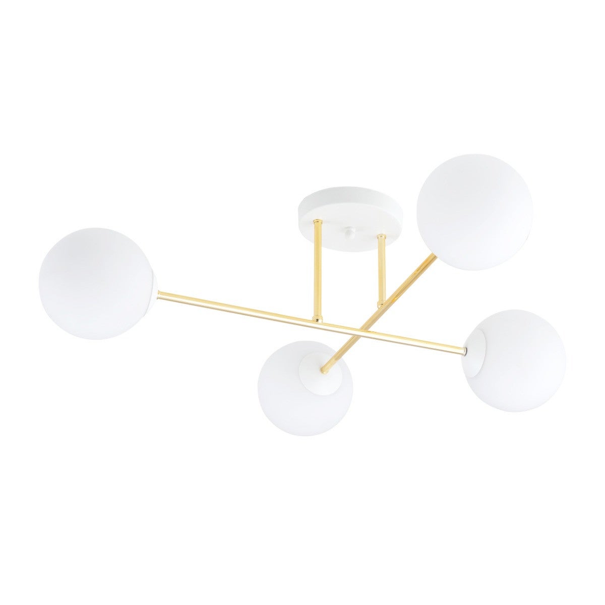 Lampa sufitowa Magnum złoto-biała 4xE14x10W wym: 26 x 55 cm metal Emibig